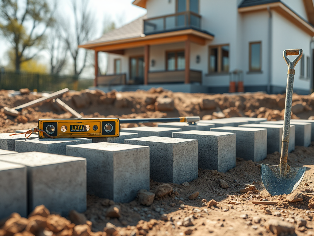 Apoyos y base estructural preparados antes del montaje de la tarima